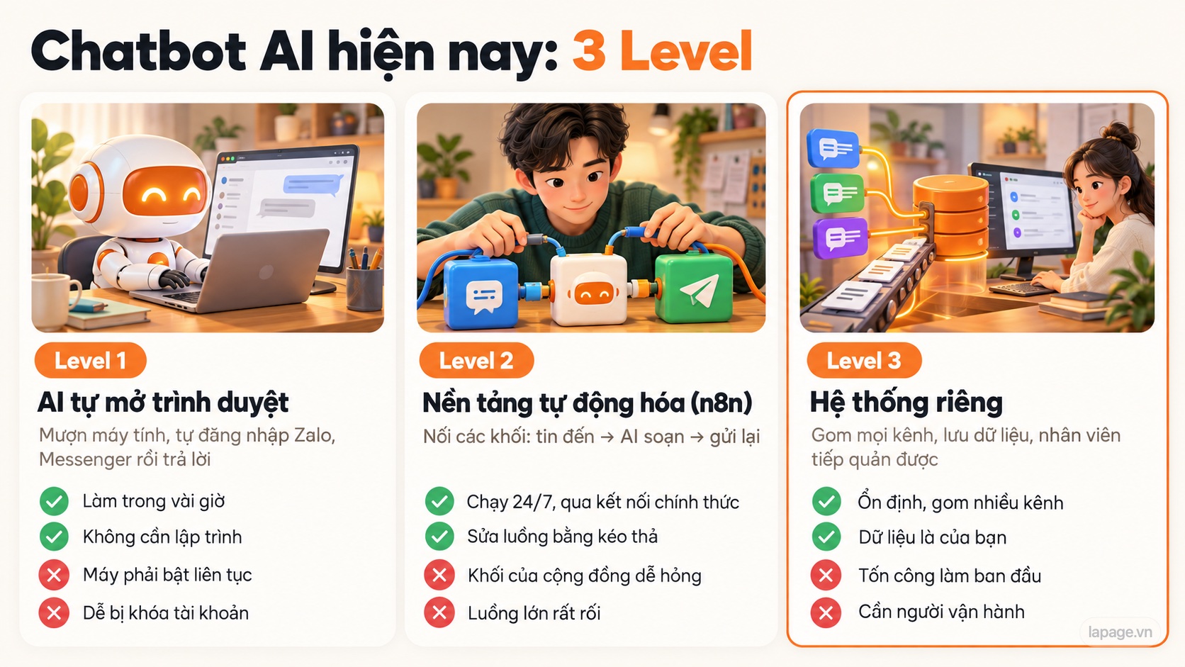 3 Level của chatbot AI hiện nay